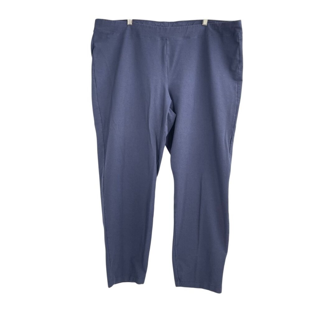 Eileen Fisher Blue Pull On Lounge Pants Womens Plus Size 2X Elastic Waist Casual